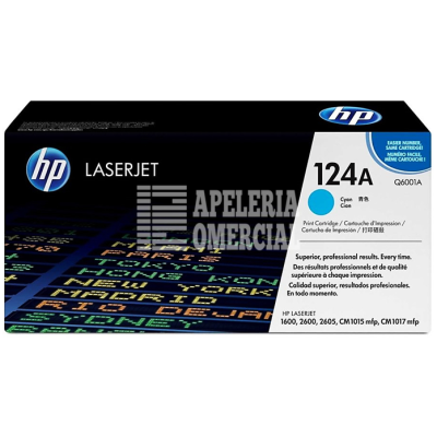 HP-Q6001A TONER P/IMPRESORA LASER 2600 HP 124A CYAN